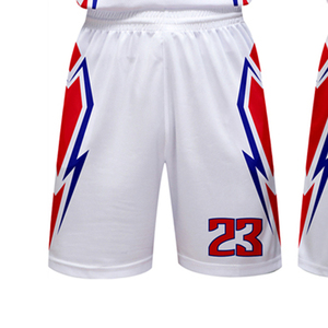 Ensemble d'uniformes de basketball unisexe blanc, rouge et bleu, sublimé, col en V, sans manches, respirant, en polyester, pour adultes, toutes saisons - Product Image 3