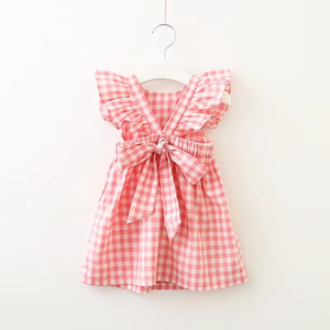 Nouvelle Robe d'Été 2026 pour Filles, Robe de Princesse Mignonne à Carreaux sans Manches pour Bébé, Vêtements pour Enfants et Tout-Petits - Product Image 1