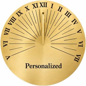Regalo de Reloj Solar de Latón Personalizado |   Diseño Art Deco Grabado Personalizado |   Regalo Conmemorativo de Cumpleaños para Parejas |   Decoración para Mesa de Jardín | - Product Image 1