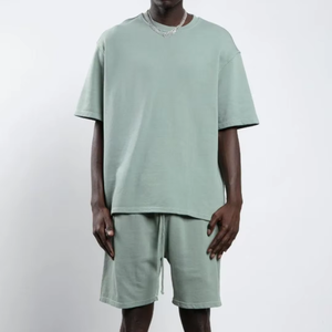 ชุดเซ็ตคู่ชาย เสื้อยืดสีตัดกัน กางเกงขาสั้น แต่งแถบสีตัดกัน โทนสี Pantone  รับทำสีตามสั่ง โลโก้ตามสั่ง ป้ายสีตามสั่ง ชุดเซ็ตคู่ชาย - Product Image 3