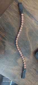 Double bandeau en cristal perlé conçu en V pour l'équitation islandaise Matériau en cuir véritable - Product Image 6