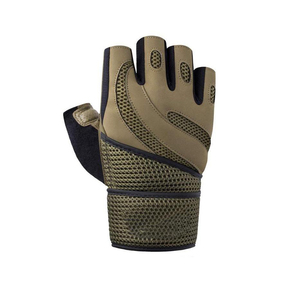 Gants de fitness demi-doigts en maille respirante pour entraînement en salle de sport, unisexe, avec support de poignet, vert olive - Product Image 5