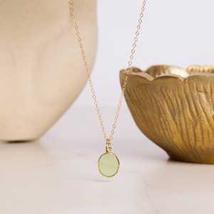 Élégant Pendentif Ovale Vintage en Peridote et Quartz, Pierre de Naissance d'Août, Collier Délicat en Argent 925, Cadeau de Fiançailles - Product Image 3
