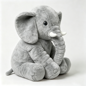 Elefante de peluche personalizado para bebés, elefante de peluche grande con orejas caídas, juguete de peluche de elefante gris, elefante de peluche sentado - Product Image 3