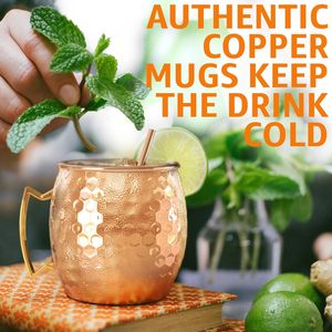 Tazas Moscow Mule de 18 oz con logotipo personalizado de calidad premium, taza para cócteles y mocktails con asa de latón, koi, de 450 ml a 550 ml, para servir bebidas. - Product Image 4