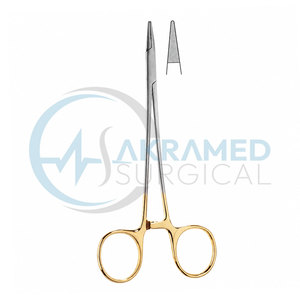 Porte-aiguille microvasculaire TC Premium en carbure de tungstène avec manche doré en acier inoxydable, instrument chirurgical certifié CE - Product Image 6