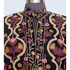 Chaqueta de algodón cotrize hecha a mano, ecológica, de estilo playero, para invierno, informal, para mujer, con cierre de botones y bordado floral. - Product Image 2