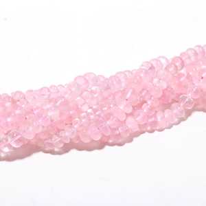 Cuentas redondas lisas de cuarzo rosa natural de 5 mm, hilo de cuentas de cuarzo rosa sueltas para pulsera, collar, precio de fabricante - Product Image 2