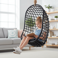 Chaise de jardin en rotin tressé moderne - Légère, confortable, imperméable, écologique, durable, pour usage extérieur/intérieur, pour patio et jardin