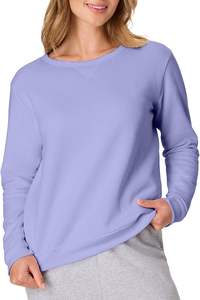 Nueva llegada: Sudadera de algodón de lujo para mujer, de manga larga, cuello redondo, hombros caídos, color liso, cómoda y casual, de Bangladesh. - Product Image 5
