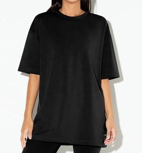 Wholesale Women's Heavy <b>Weight</b> Cropped T-Shirts <b>Blank</b> Cotton Boxy Fit Oversized Tees Knitted Fabric Streetwear Quick Dry - Product Image 1