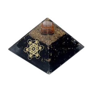 Pirámide de Orgón de Shungita de 70 mm, Piedra Preciosa Natural, Cristal, Feng Shui, Energía, Meditación, Decoración del Hogar - Product Image 1