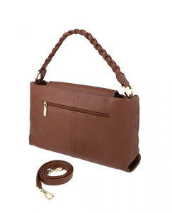 Bolso de Mano de Cuero Genuino Marrón Elegante para Mujer, de Alta Calidad, con Asa Tejida, Venta al Por Mayor, Color y Logotipo Personalizables, OEM, el Mejor Regalo para Chicas - Product Image 3