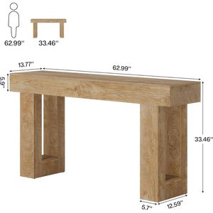 Rectangular Wooden <b>Console</b> <b>Table</b> for Behind the Couch As a <b>Sofa</b> <b>Table</b> - Product Image 2