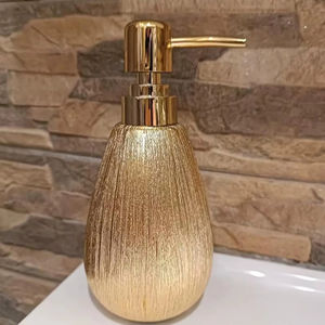 Modern Gold <b>Glitter</b> Lotion Dispenser <b>Pump</b> Bottle Suitable For Bathroom Wash Basin And Vanity Countertop Styling From India - Product Image 1