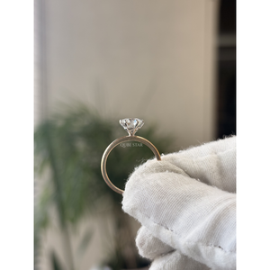 Exclusivo conjunto nupcial de diamantes cultivados en laboratorio, anillo solitario de 1.84 quilates VVS VS EF, oro macizo, joyería fina para mujer - Product Image 2