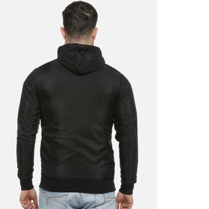 Blouson bomber à capuche en PU noir pour homme, fermeture éclair sur le devant, couleur unie, coupe-vent, vêtement d'automne, coupe classique - Product Image 5