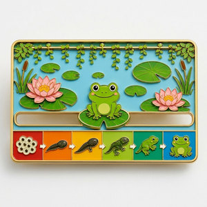 Pin Esmaltado Deslizante Personalizado para Narración de Historias de Marca y Regalos Corporativos — Diseño Interactivo de Doble Capa, Esmalte Suave, OEM - Product Image 1