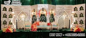 Marcos de madera de lujo para decoración de escenarios de bodas, elegantes marcos de fondo de madera blanca y dorada, paneles de madera maciza para eventos en EE. UU. - Product Image 4