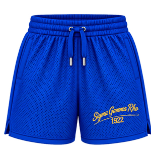 กางเกงขาสั้นตาข่ายแบบกำหนดเองสำหรับผู้หญิง Sigma Gamma Rho ชุดกีฬาสำหรับชมรมนักศึกษากรีก ระบายอากาศได้ดี แห้งเร็ว เหมาะสำหรับวิ่ง ออกกำลังกาย และทำงาน - Product Image 1