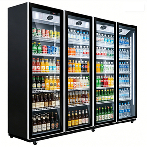 Vitrine réfrigérée verticale de haute qualité à quatre portes vitrées, grande capacité, refroidie par air, pour la présentation de vins - Product Image 1