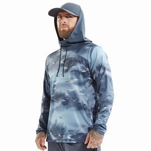 Sweat à capuche de pêche pour homme avec logo personnalisé, imprimé numérique, imperméable, séchage rapide, grande taille, manches longues, UPF 50, anti-UV, respirant, pour activités de plein air - Product Image 2