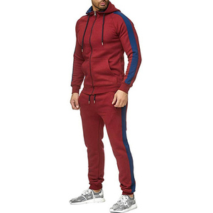Conjunto Deportivo de Poliéster/Algodón para Hombre, Diseño 2 en 1 con Rayas Gris Azulado, Sudadera con Capucha y Cremallera de Manga Larga - Product Image 2