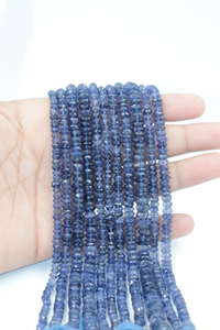 Perles rondes facettées en iolite bleue de qualité supérieure, provenant d'une boutique de pierres précieuses indienne, 4-8 mm, brin de 8 pouces, naturelles, pour la fabrication de bijoux - Product Image 5