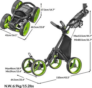 รถเข็นกอล์ฟแบบพับได้ 4 ล้อ CaddyTek V8 Super Lite - Product Image 2