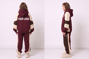 Conjunto Deportivo Personalizado, 35% Poliéster, 65% Algodón, Estilo Holgado, 2 Piezas, Sudadera con Forro Polar, Bordado de Moda, Invierno - Product Image 2