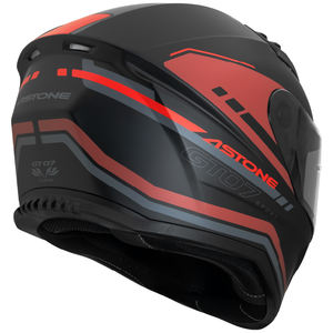 Nouveau casque de moto intégral ASTONE HELMETS ABS modèle GTO7 LEGEND MATT BLACK / RED - Product Image 3