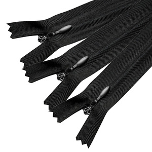 Black Close-End Nylon Zipper Heavy Duty Durable Garment Accessory for <b>Dresses</b> Skirts and Apparel Manufacturing - Product Image 1
