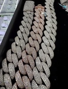Collar Cubano de Plata de Ley 925 con Diamantes de Moissanita, Estilo Hip Hop, Personalizable, para Uso Diario - Product Image 5