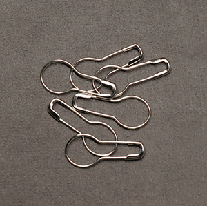 Marqueur de point de couture réutilisable en acier tressé nickelé avec forme de poire - Product Image 3