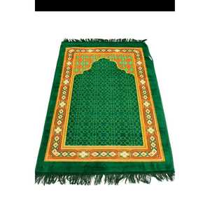 Alfombra de Oración Namaz de Poliéster Suave 28x46, Alfombra Dorada Janath para Mezquita y Hogar, Hecha a Máquina, Diseño Sólido para Viajes, Venta al Por Mayor - Product Image 2