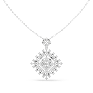 Pendentif en or jaune 14 carats avec diamant de laboratoire taille ronde pour femme, idéal pour les mariages – Nouveau diamant cultivé - Product Image 5