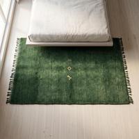 Tapis rectangulaire classique en laine noué à la main de style marocain vert émeraude de qualité supérieure, à poils plats, motif floral, pour salon, taille moyenne