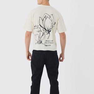 Camiseta de Felpa Francesa para Hombre, Corte Cuadrado, Ecológica, Personalizada, 100% Algodón Orgánico, 300 g/m², Ligera, Talla Grande - Product Image 4