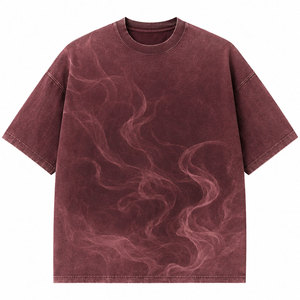 Camiseta Premium de Hombros Caídos con Efecto Desgastado por el Sol, de Algodón Transpirable y Aspecto Clásico Lavado - Product Image 1