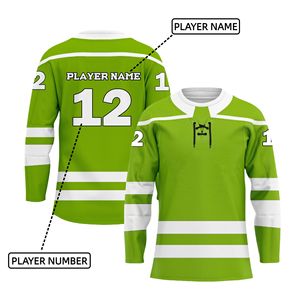 Jersey de Hockey sobre Hielo Sublimado con Impresión Personalizada, 100% Poliéster, Transpirable, de Secado Rápido, Antibacterial, Uniforme de Equipo, Venta al Por Mayor OEM - Product Image 4