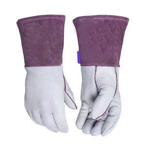 Venta Directa de Fábrica, Guantes de Trabajo de Cuero Vacuno de Dos Capas, Guantes de Soldador Resistentes al Fuego y al Desgaste con Forro de Felpa - Product Image 2