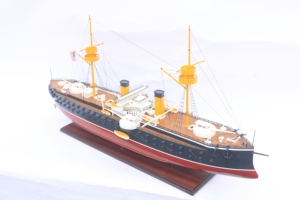 Maquette historique du navire de guerre espagnol Pelayo en bois, fabriquée à la main - Modèle réduit de la marine de 1888 pour la décoration de la maison ou du bureau - Product Image 4