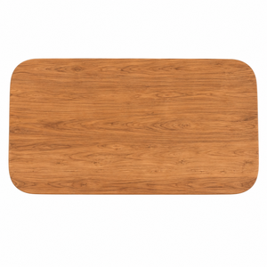 Mesa de Comedor Moderna Escandinava de Madera de Teca Sólida con Tablero Rectangular Redondeado para 8 Personas, Impermeable, para Comedor - Product Image 4