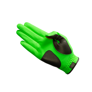 Golf Gloves Green PU Leather <b>Full</b> Finger Non <b>Slip</b> Breathable Unisex Sports Model Hook And Loop Closure - Product Image 4