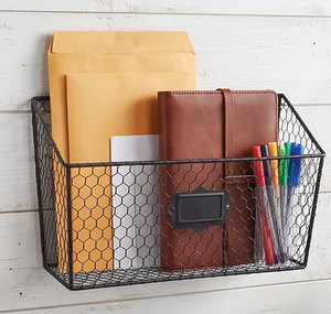 Modern Metal <b>Wire</b> <b>Storage</b> <b>Basket</b> Rectangle Stackable Wall Mounted Multi Purpose Neatening Organizer - Product Image 6