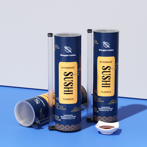 Caja de Cartón Kraft Ecológica Personalizada para Envasado de Sushi, Cilindro de Papel de Grado Alimenticio - Product Image 5