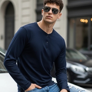 Camiseta de Lana Merino con Cuello Redondo, Informal, Personalizada, de Otoño y Primavera, de la Fábrica Solarwool, para Hombre - Product Image 4