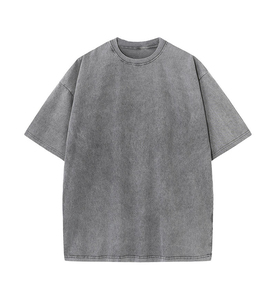 Customized Plus Size Vintage Acid Wash Breathable Oversized Solid Color 100% Cotton 220g Men's Hoodies Wholesale - Product Image 1