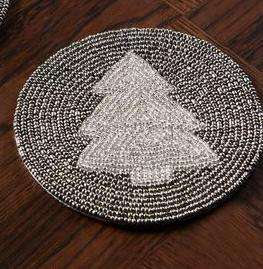Handmade Classic Eco-Friendly Durable Beaded Customized Design <b>Coaster</b> Christmas Wreath Holiday Drink Embroidery Festive <b>Table</b> - Product Image 4
