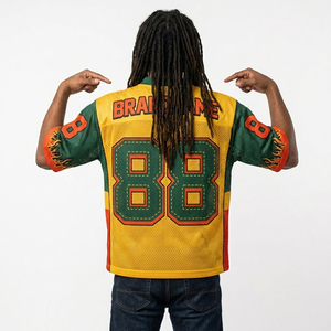 เสื้อยืดกราฟิกแบบเจอร์ซีย์ เสื้อกีฬาแบบสั่งทำ เสื้อฟุตบอลวินเทจ เสื้อยืดตาข่ายผู้ชาย เสื้อฟุตบอลเรโทร เสื้อยืดกีฬาโอเวอร์ไซส์ - Product Image 6